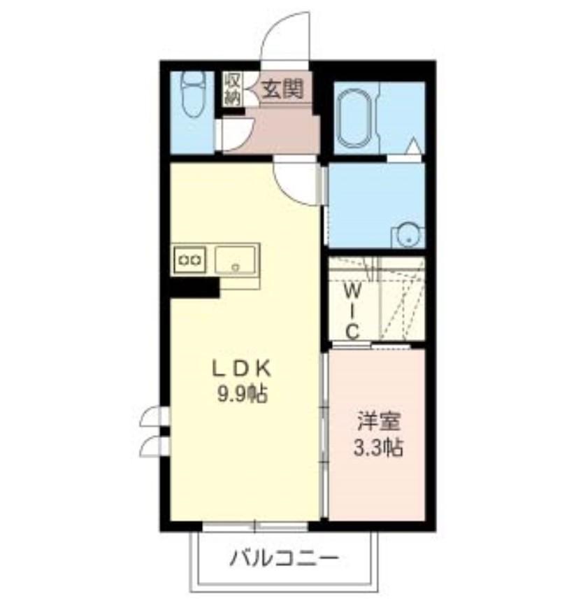 レユシールB(1LDK/2階)の間取り写真