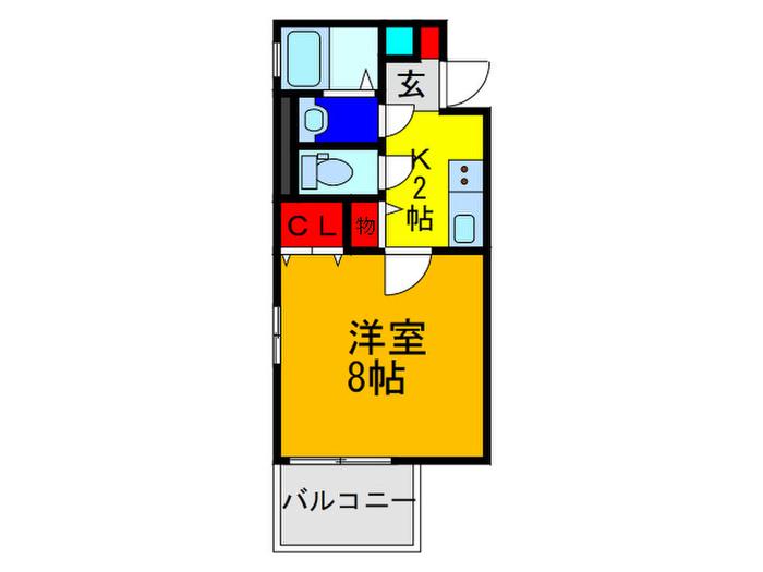 BELL緑橋(1K/5階)の間取り写真
