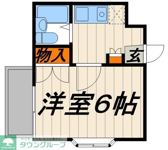 ハイネス石橋(1K/2階)の間取り写真