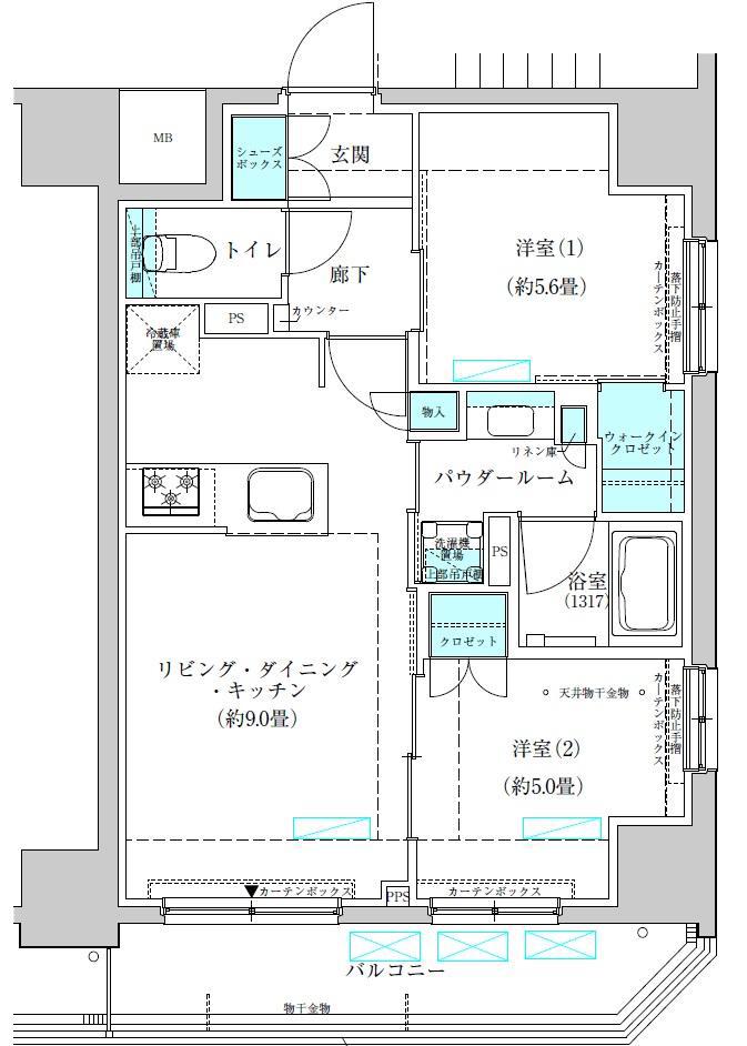 ヴィークブライト蔵前(2LDK/11階)の間取り写真