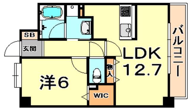パルテール甲南山手(1LDK/1階)の間取り写真
