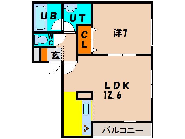インペリアルステージ壱番館(1LDK/1階)の間取り写真