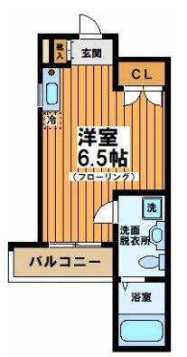 初台フラット(ワンルーム/2階)の間取り写真