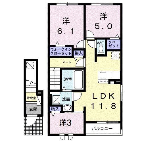 トゥルース B(3LDK/2階)の間取り写真