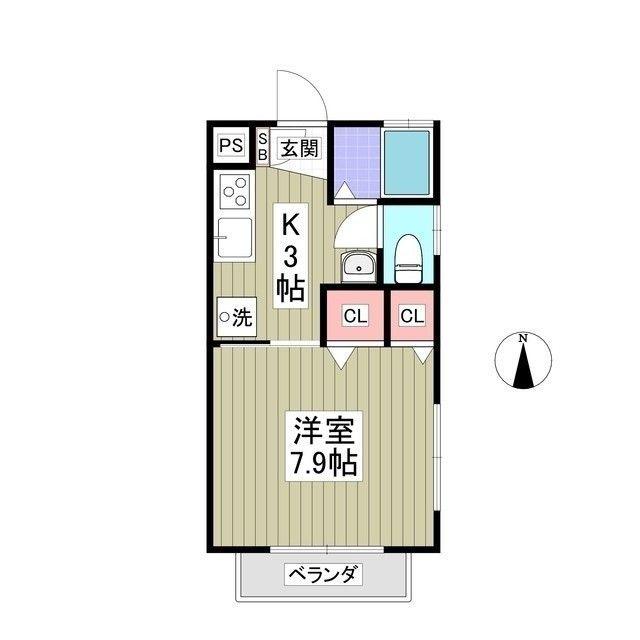 サンヴェール明光(1K/1階)の間取り写真