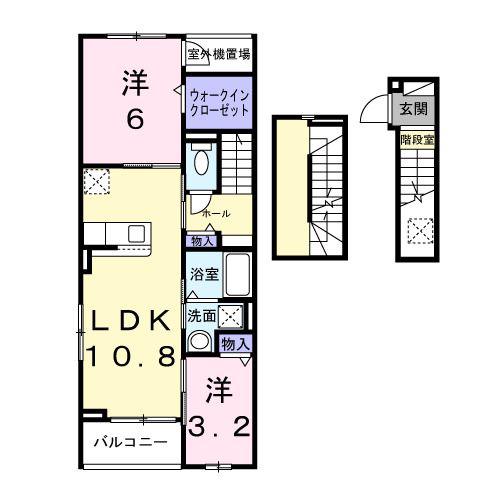 カルム シーダ(2LDK/3階)の間取り写真