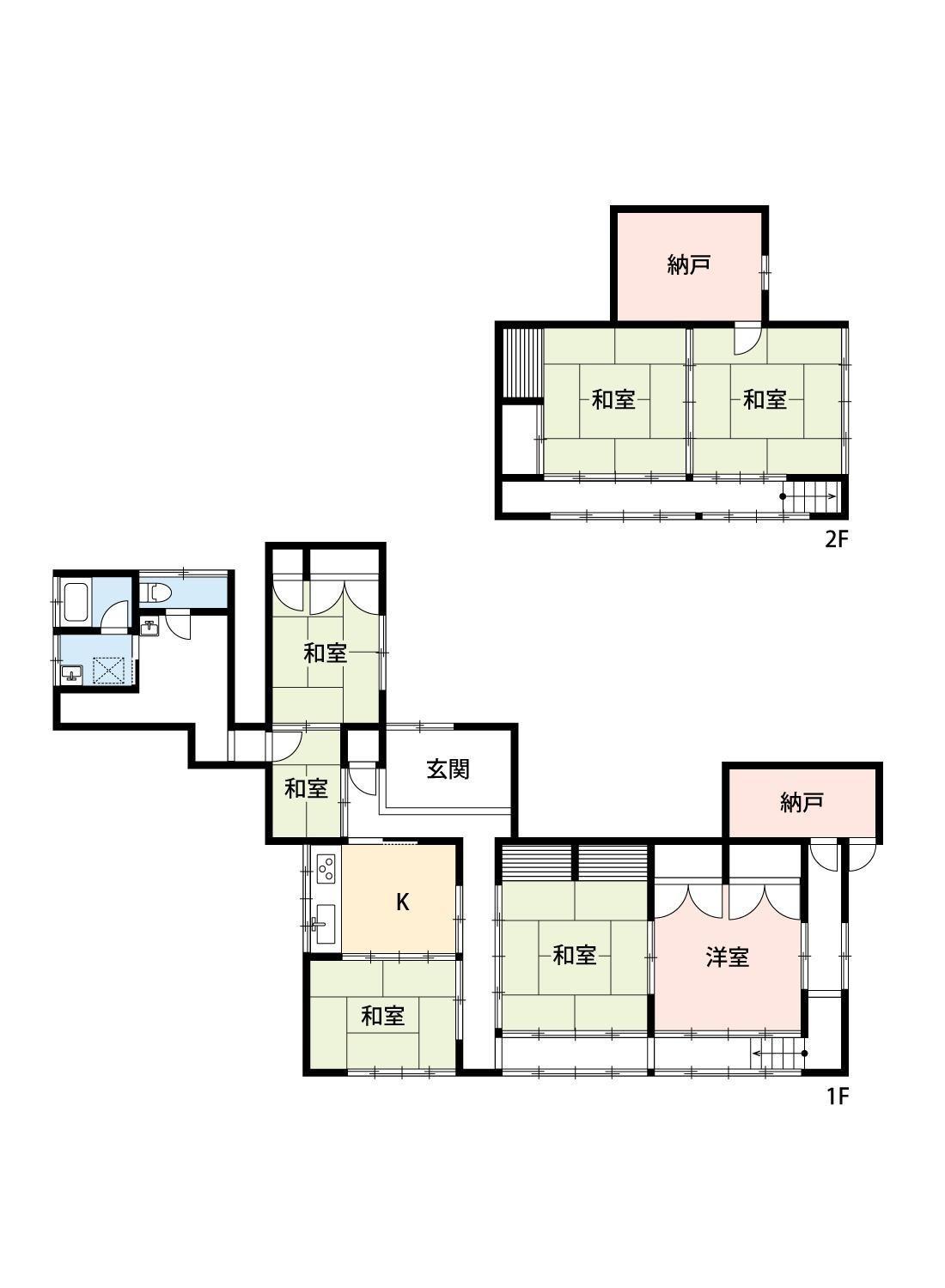 日高町堀戸建2号(6DK/1階)の間取り写真