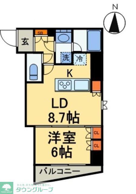 S-RESIDENCE曳舟(1DK/9階)の間取り写真