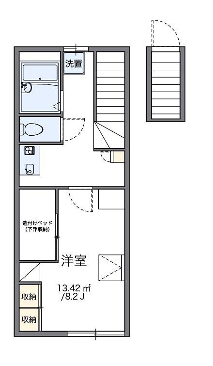エクセレント(1K/2階)の間取り写真