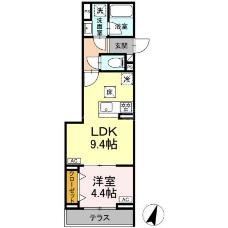 セレスティア中央 II(1LDK/1階)の間取り写真