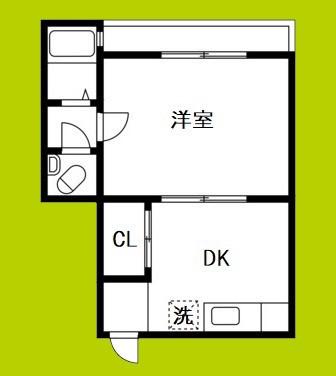 柏里ハイツ(1DK/3階)の間取り写真