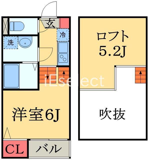 LAFONTE検見川(1K/1階)の間取り写真