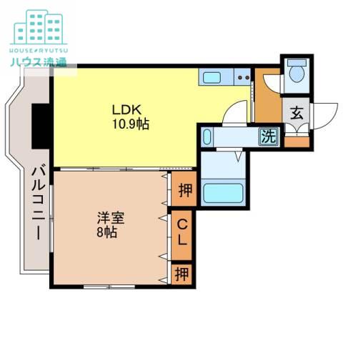 エススリーでじま(1LDK/2階)の間取り写真