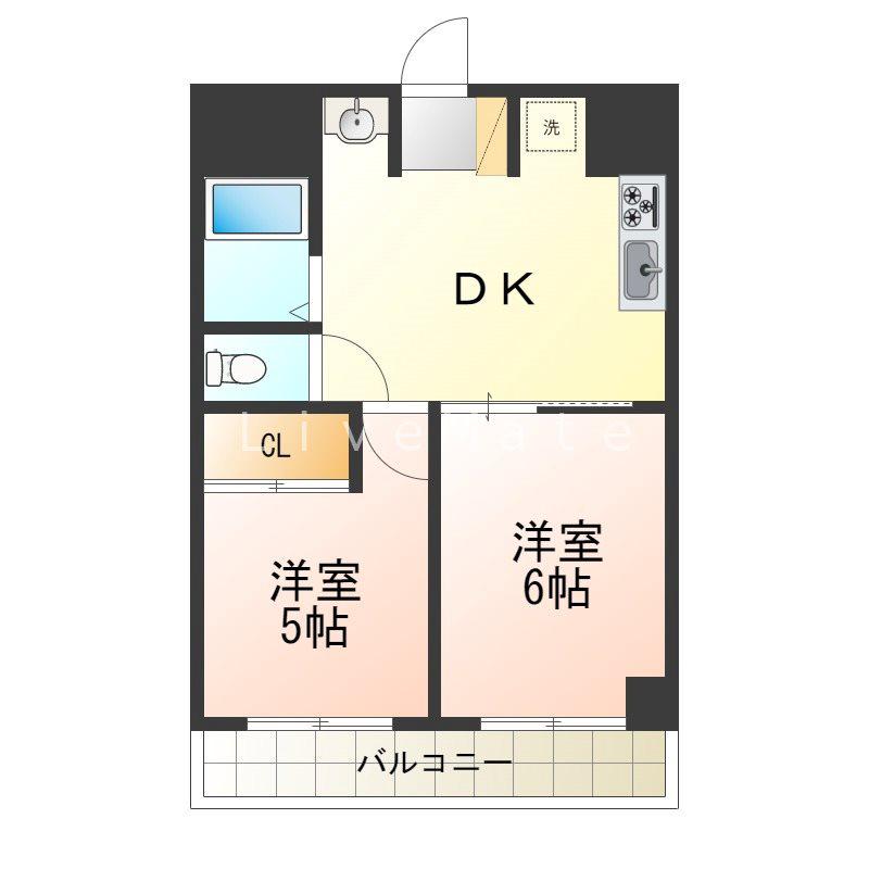 パセイオ・サンコー(2DK/4階)の間取り写真