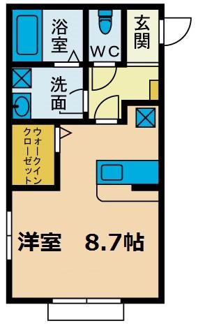 小田急小田原線 東海大学前駅 徒歩8分 2階建 築9年(ワンルーム/2階)の間取り写真