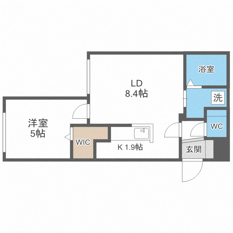 EMPRESS中島公園(1LDK/4階)の間取り写真