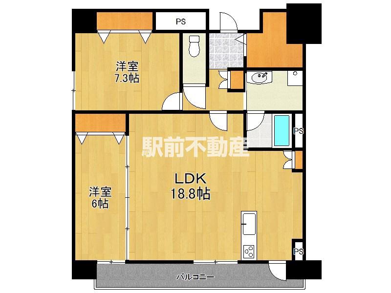 ADORABLE(2LDK/10階)の間取り写真