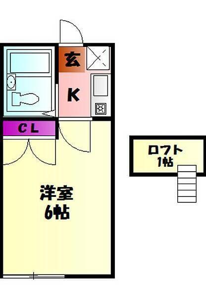 スカイピアさがみ野IV(1K/1階)の間取り写真