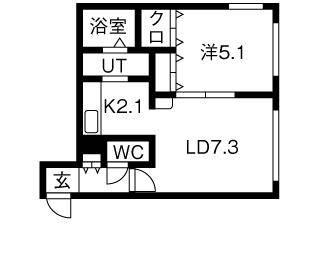 リヴェール元町(1LDK/3階)の間取り写真