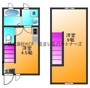 コル・クラージュB(1DK/1階)の間取り写真