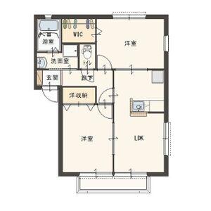 サンフローラB(2LDK/1階)の間取り写真
