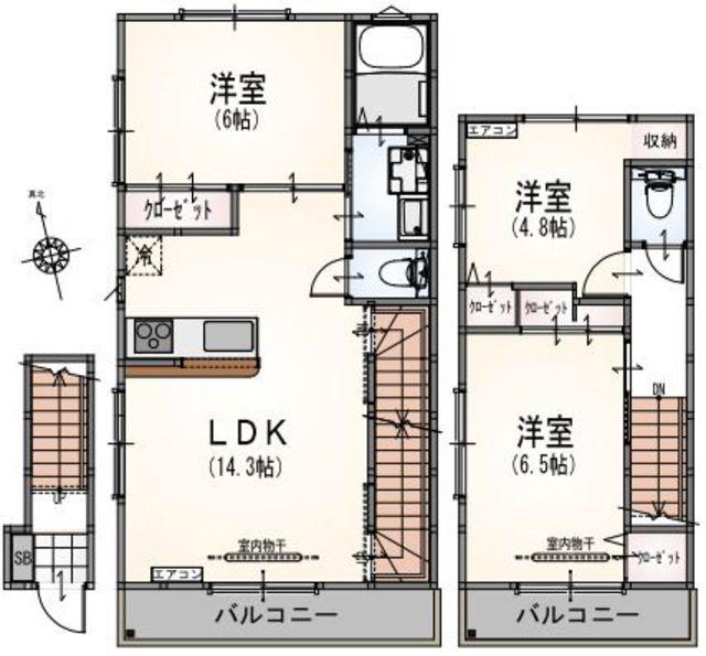 LA R SIDENCE CHIC(3LDK/3階)の間取り写真