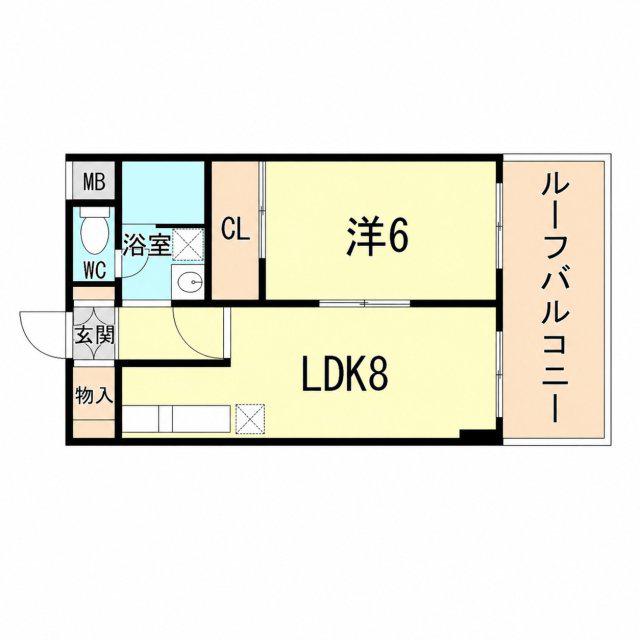 サンコート東難波(1LDK/5階)の間取り写真
