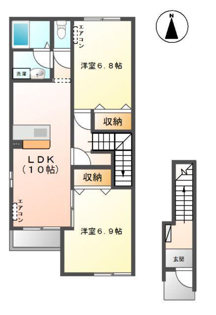 RASPBERRY VELA(2LDK/2階)の間取り写真