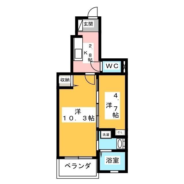 エレガンス・セレノ(2K/1階)の間取り写真