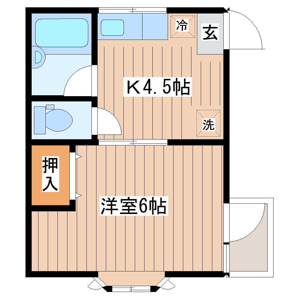 アドバンス長町(1K/2階)の間取り写真