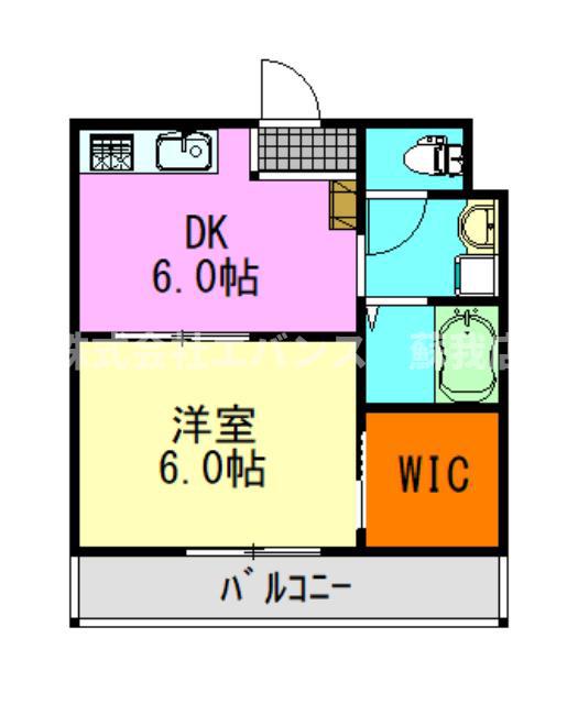 ケープビル(1DK/4階)の間取り写真