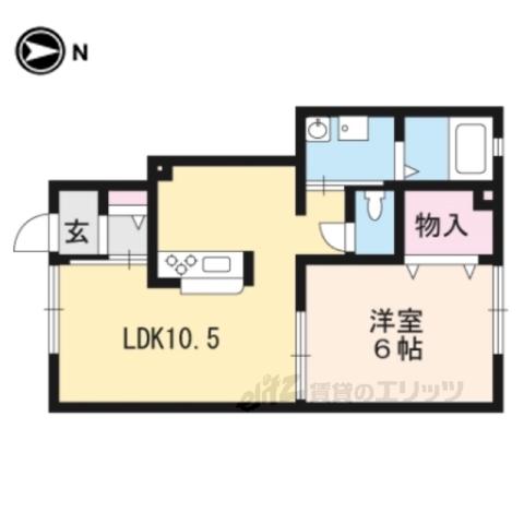 プリミエールかがやきの丘D(1LDK/1階)の間取り写真
