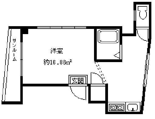 第70協英ビル(ワンルーム/2階)の間取り写真