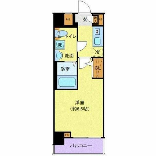 クレヴィスタ横浜矢向(1K/6階)の間取り写真
