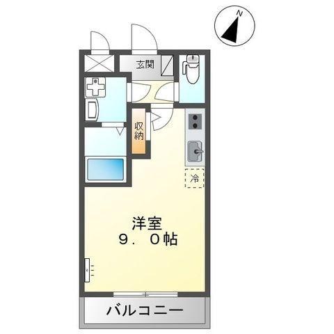 パーソナルマンション灘町(ワンルーム/2階)の間取り写真