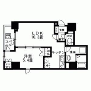 AXIA日本橋茅場町(1LDK/6階)の間取り写真
