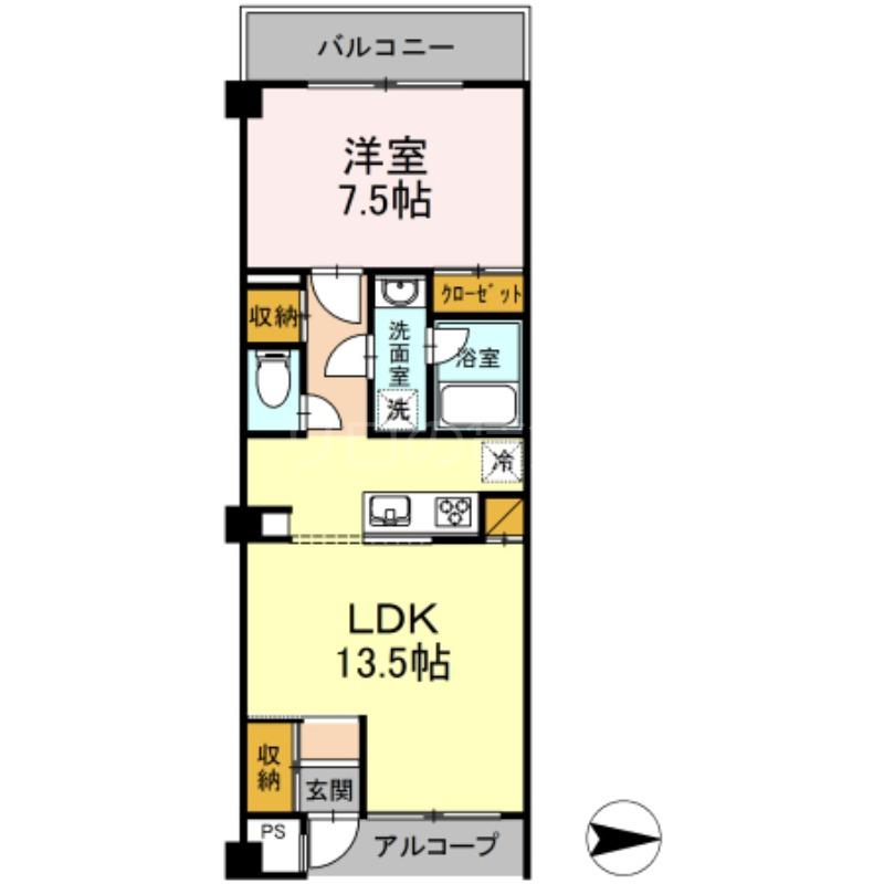 NEWORK(1LDK/3階)の間取り写真