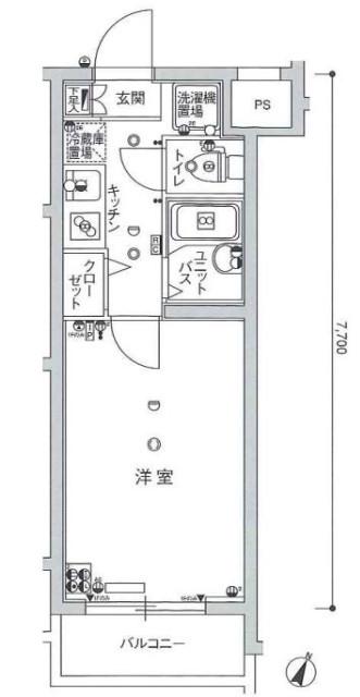 スカイコート練馬壱番館(1K/3階)の間取り写真