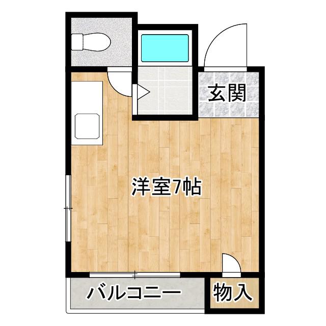 オリエントハイツ(ワンルーム/2階)の間取り写真
