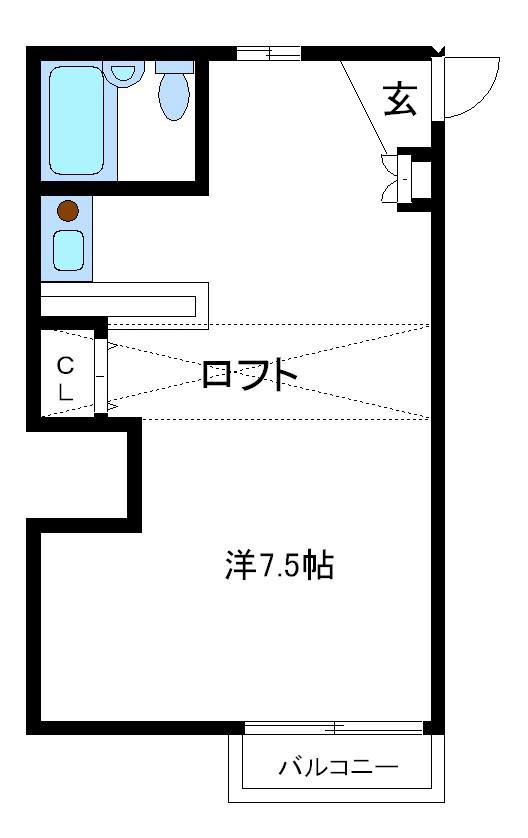 アップルハウス(ワンルーム/1階)の間取り写真