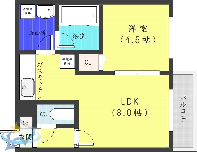 セントポーリアブライト(1LDK/2階)の間取り写真