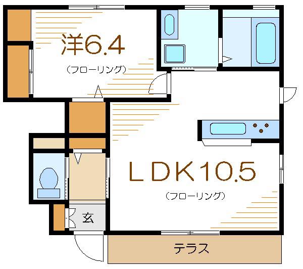 MAISON DE FOREST(1LDK/1階)の間取り写真
