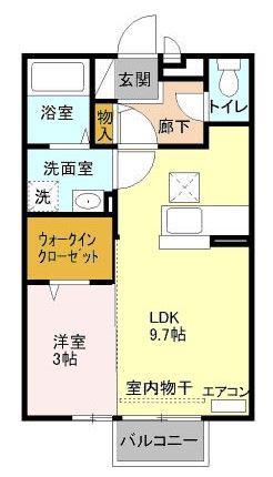 チェリーセージ(1LDK/2階)の間取り写真