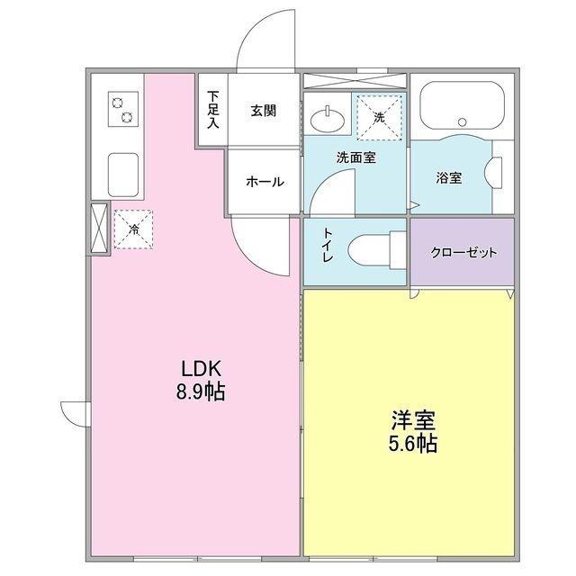 DREAM HEIM 三軒茶屋(1LDK/1階)の間取り写真