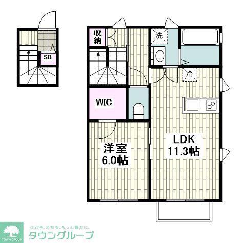 TRIOLE A(1LDK/2階)の間取り写真
