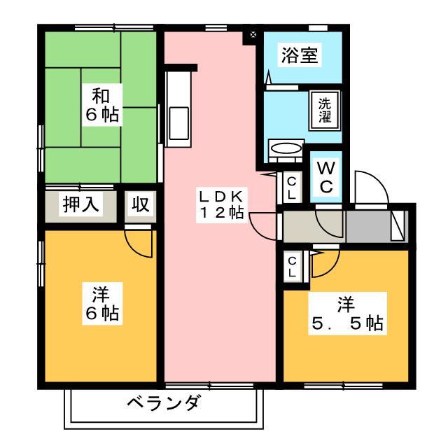ガーデンハイツ四ッ池 C(3LDK/2階)の間取り写真