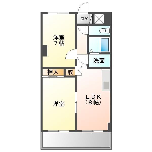 チバパークハイツ(2LDK/3階)の間取り写真