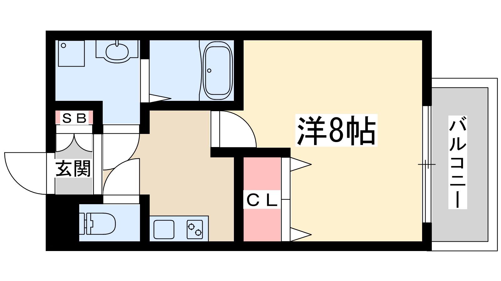 アスティア西中島2(1K/7階)の間取り写真