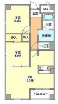 セントポーリアII(2LDK/3階)の間取り写真