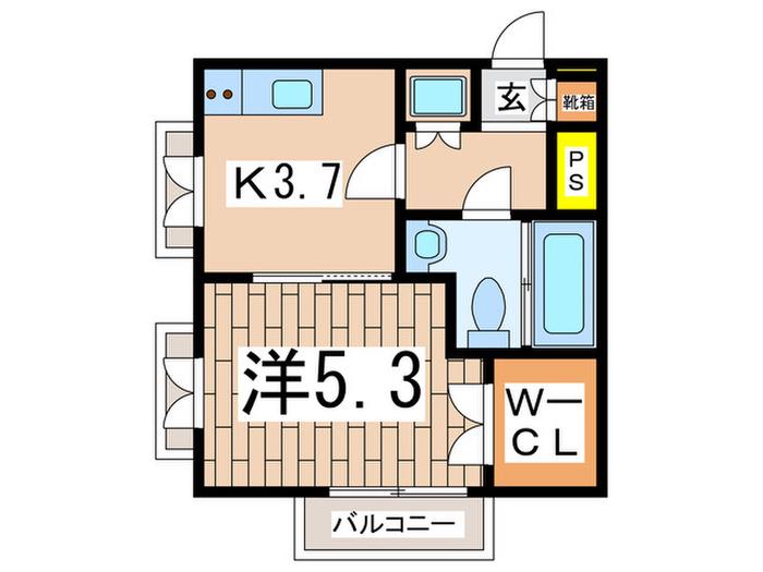 ジェイナス(1K/3階)の間取り写真
